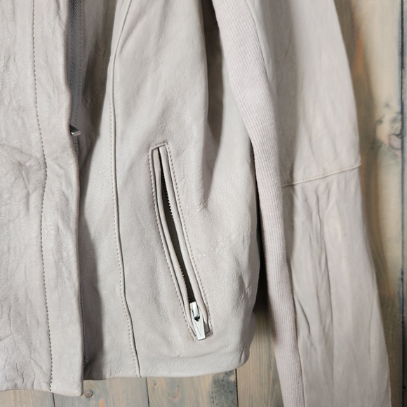 Veda Distressed Leather Moto Jack Size Large - Picture 5 of 12